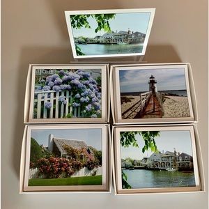 ONE Box of 8 Nantucket Blank Note Cards - 2 of each print shown w/ envelopes.